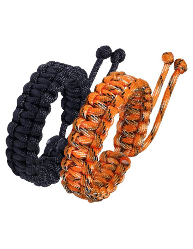 Pulseras de Supervivencia Jewever Paracord Ajustables Juego de 2