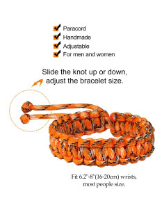 Pulseras de Supervivencia Jewever Paracord Ajustables Juego de 2 2