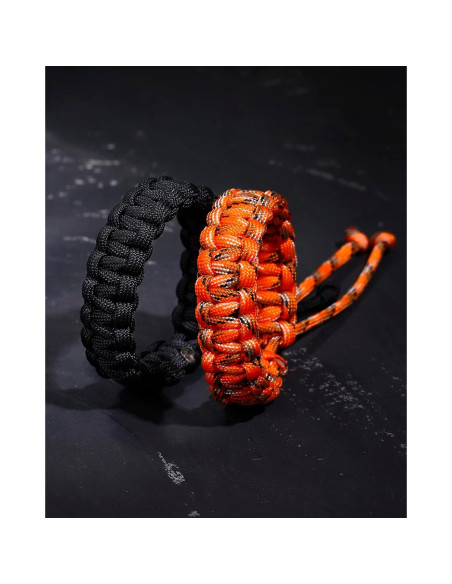 Pulseras de Supervivencia Jewever Paracord Ajustables Juego de 2