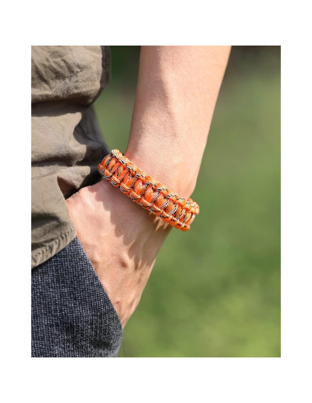 Pulseras de Supervivencia Jewever Paracord Ajustables Juego de 2