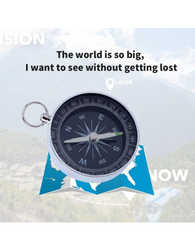 Brújula de bolsillo VGEBY para camping y senderismo - Aluminio
