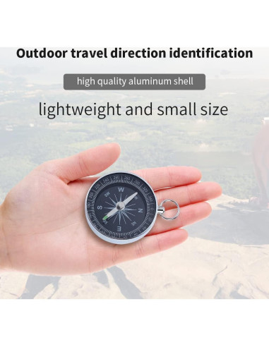 Brújula de bolsillo VGEBY para camping y senderismo - Aluminio