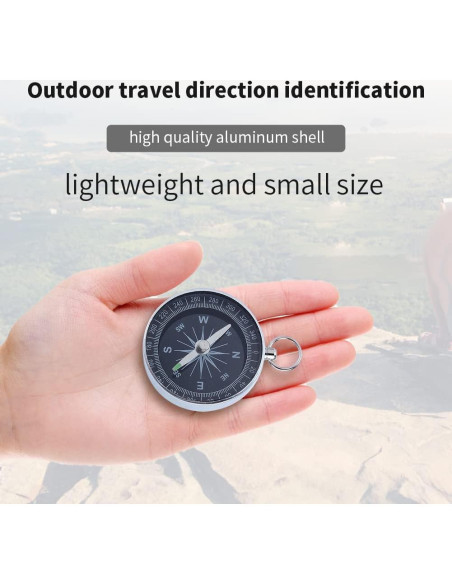 Brújula de bolsillo VGEBY para camping y senderismo - Aluminio
