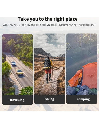 Brújula de bolsillo VGEBY para camping y senderismo - Aluminio