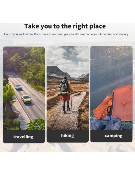 Brújula de bolsillo VGEBY para camping y senderismo - Aluminio