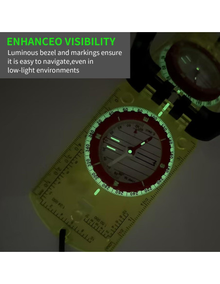 Brújula de Espejo Beileshi DC45-6E con Clinómetro y LED