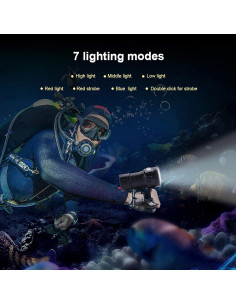 Linterna de Buceo Camrusic 18000 Lúmenes IPX8 500m 2