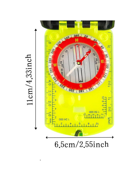 Brújula de Espejo Beileshi DC45-6E con Clinómetro y LED