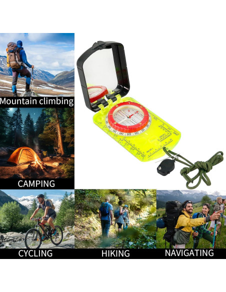 Brújula de Espejo Beileshi DC45-6E con Clinómetro y LED