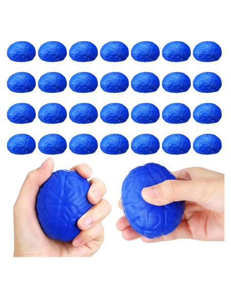 30 Bolas de Estrés Cerebral Jenaai 7 cm Alivio de Ansiedad Azul