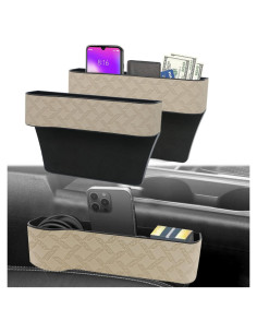 Organizador de Espacio entre Asientos Yuuaao Beige 2 Piezas