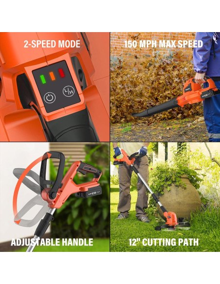 Cortadora de Maleza Inalámbrica MAXLANDER 20V 30.48cm + Soplador