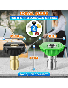 5 Boquillas de Lavadora a Presión BURIUS 2700 PSI Acero Inoxidable 2