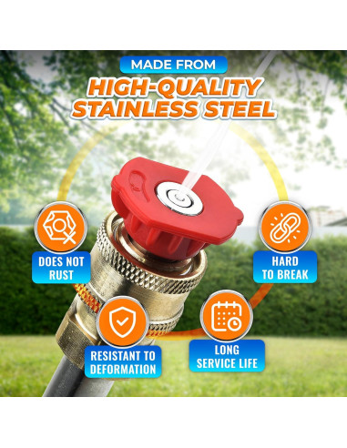 5 Boquillas de Lavadora a Presión BURIUS 2700 PSI Acero Inoxidable