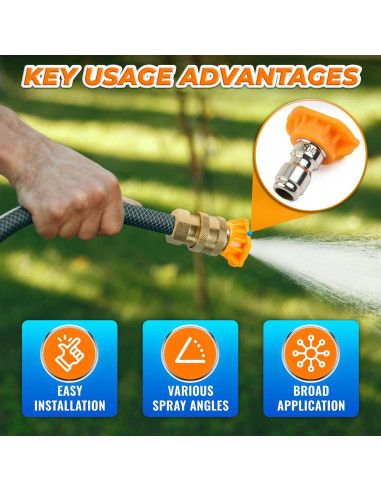 5 Boquillas de Lavadora a Presión BURIUS 2700 PSI Acero Inoxidable