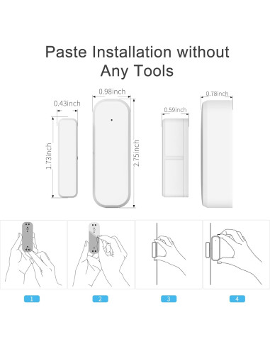 Paquete de 2 Sensores de Puerta WiFi Farylink M2 para Seguridad