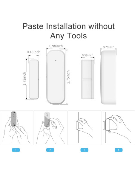Paquete de 2 Sensores de Puerta WiFi Farylink M2 para Seguridad