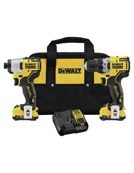 Kit Taladro y Destornillador Inalámbrico DEWALT DCK221F2 12V