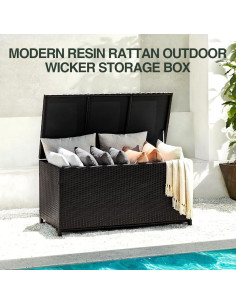 Caja de Almacenamiento Exterior SKRT 120 Galones Resina Negra 2