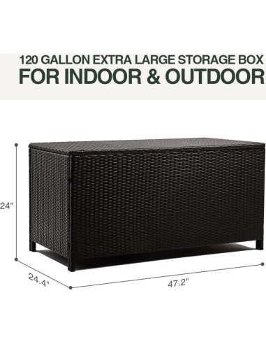 Caja de Almacenamiento Exterior SKRT 120 Galones Resina Negra