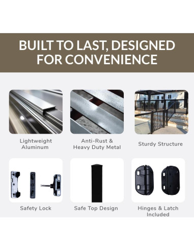 Kit de Puerta de Aluminio MOUNTWEST 121.92x106.68 cm Negro