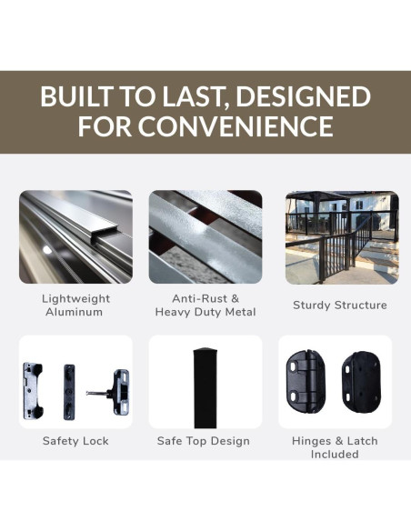 Kit de Puerta de Aluminio MOUNTWEST 121.92x106.68 cm Negro