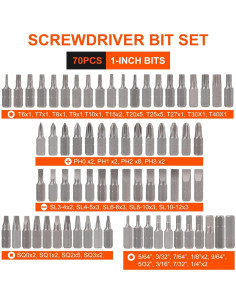 Juego de 200 Piezas de Brocas y Puntas COMOWARE HSS/CR-V 2