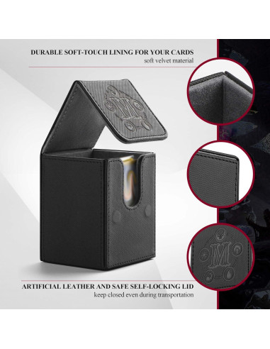 Caja de Almacenamiento para Cartas TCGUARD Negra 100+ Cartas