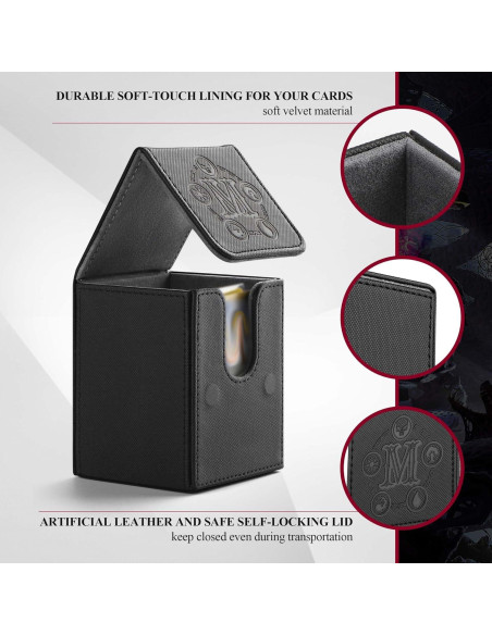 Caja de Almacenamiento para Cartas TCGUARD Negra 100+ Cartas