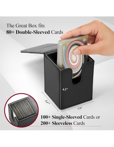 Caja de Almacenamiento para Cartas TCGUARD Negra 100+ Cartas