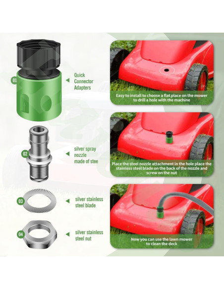 Kit de Lavado de Deck para Cortacésped Haiouus - Accesorios de Limpieza