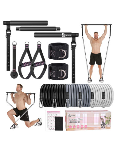 Kit de barra de pilates Bbtops con bandas de resistencia 6 en 1