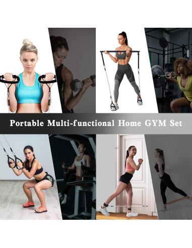 Kit de barra de pilates Bbtops con bandas de resistencia 6 en 1