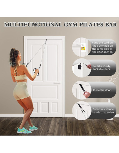 Kit de barra de pilates Bbtops con bandas de resistencia 6 en 1