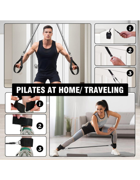 Kit de barra de pilates Bbtops con bandas de resistencia 6 en 1