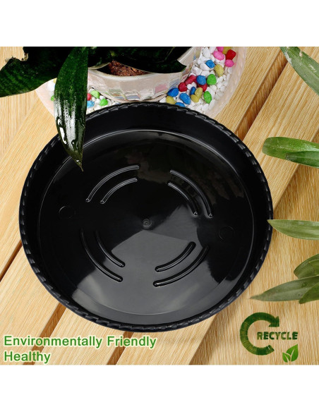 Bandejas de Goteo para Macetas SupKing 15.24 cm Negras - 6 Piezas