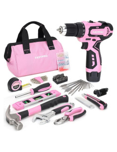 Juego de Taladro Rosa 12V FASTPRO 175 Piezas con Bolsa 30.48 cm