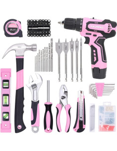 Juego de Taladro Rosa 12V FASTPRO 175 Piezas con Bolsa 30.48 cm 2