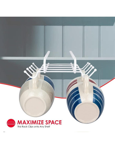 Soporte para Tazas Home Basics 10 Ganchos Organizador Blanco