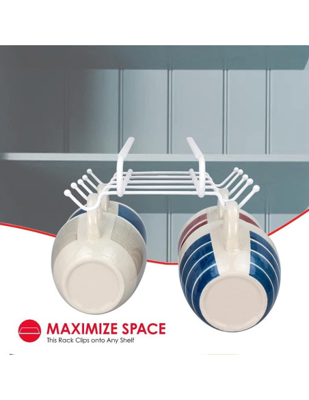 Soporte para Tazas Home Basics 10 Ganchos Organizador Blanco