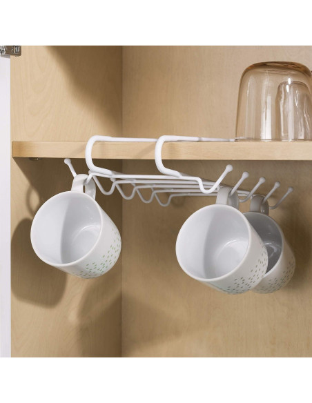 Soporte para Tazas Home Basics 10 Ganchos Organizador Blanco