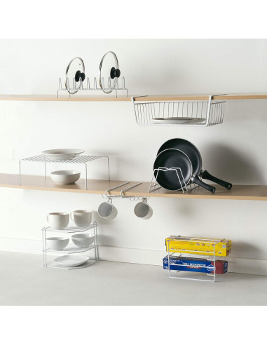 Soporte para Tazas Home Basics 10 Ganchos Organizador Blanco