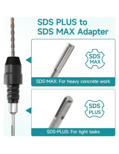 Adaptador SDS-Plus a SDS-Max YOSIGHT 21 cm Acero Aleado 2