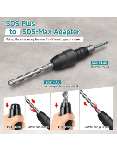 Adaptador SDS-Plus a SDS-Max YOSIGHT 21 cm Acero Aleado