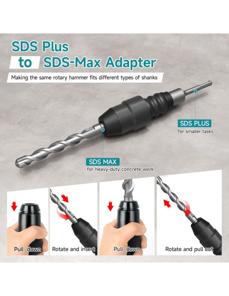 Adaptador SDS-Plus a SDS-Max YOSIGHT 21 cm Acero Aleado