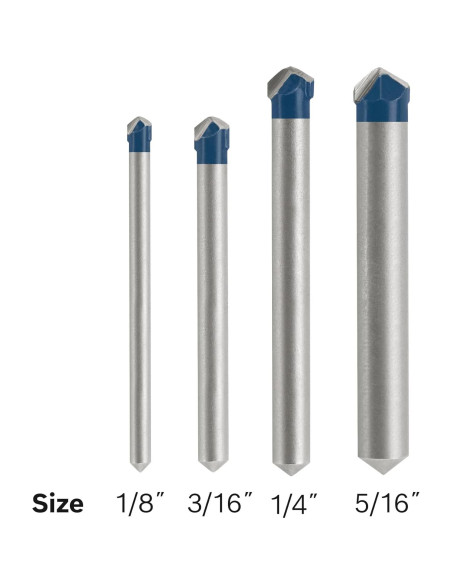 Juego de Brocas de Carburo BOSCH NS2000 para Azulejos - 4 Piezas