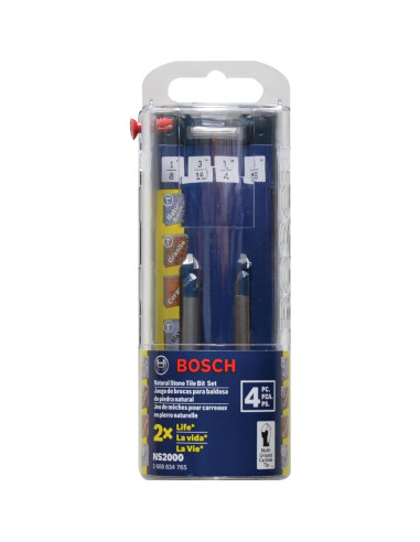 Juego de Brocas de Carburo BOSCH NS2000 para Azulejos - 4 Piezas