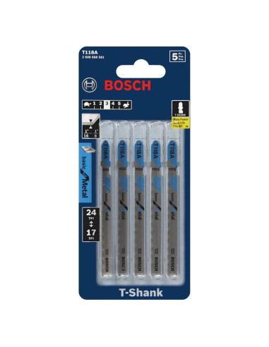 Cuchillas de sierra caladora HSS Bosch T118A - Paquete de 1