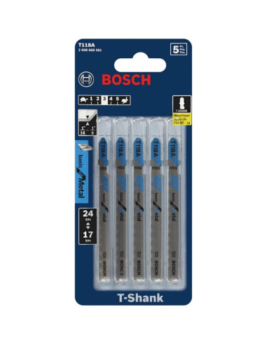 Cuchillas de sierra caladora HSS Bosch T118A - Paquete de 1