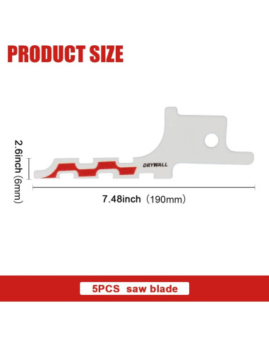 5 Hojas de Sierra Recíproca para Paneles de Yeso Milwauk-ee
